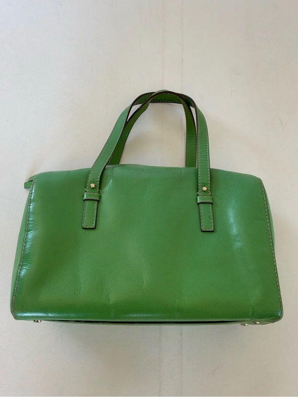 Kate Spade New York Melinda Green Pebbled Leather Zip Top Satchel Shoulder Tote